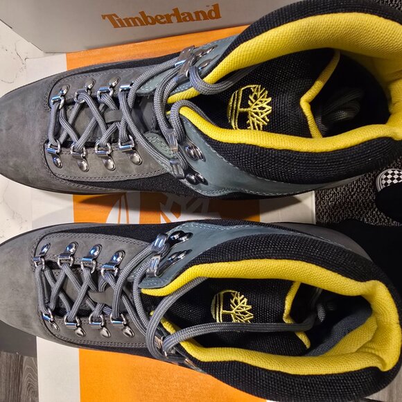 Timberland Euro Hiker Mid Men's Winter Boots Grey / Black / Yellow Size 12 NEW - Picture 8 of 15